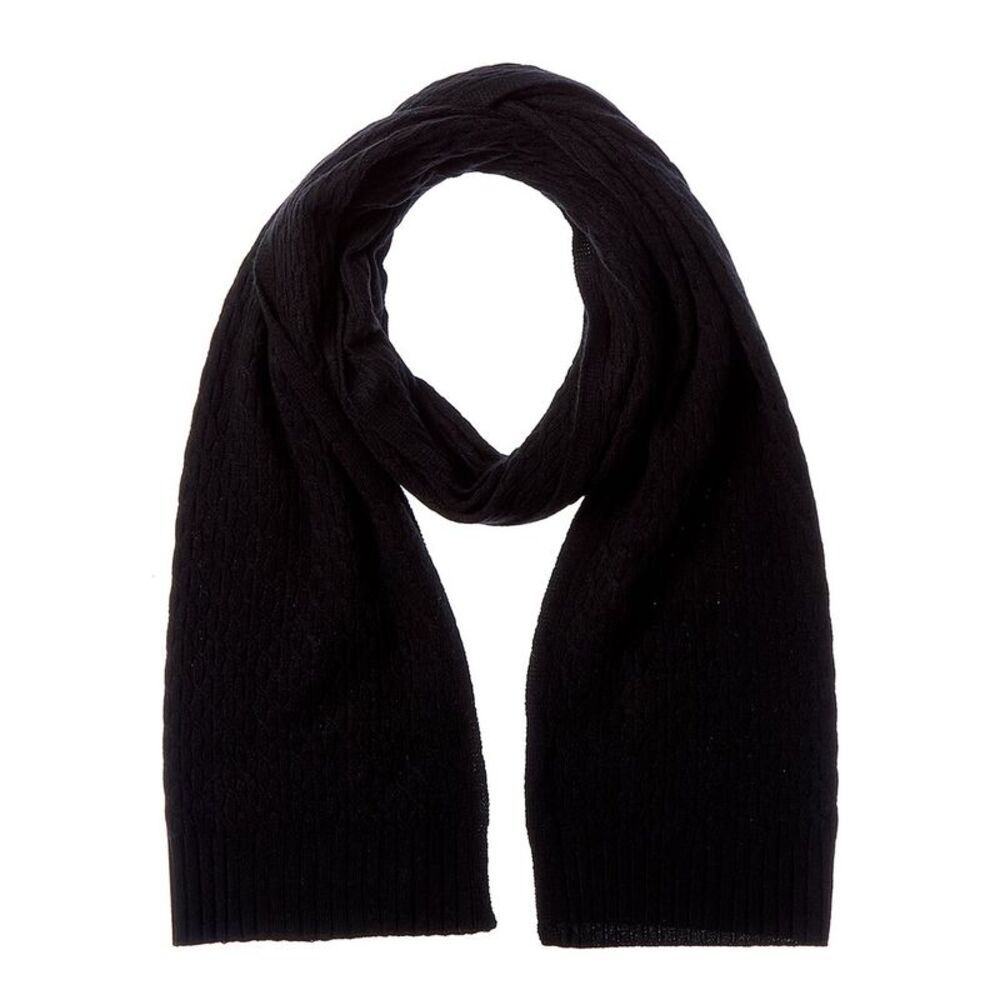 Forte Cashmere Textured Cashmere Scarf, Black